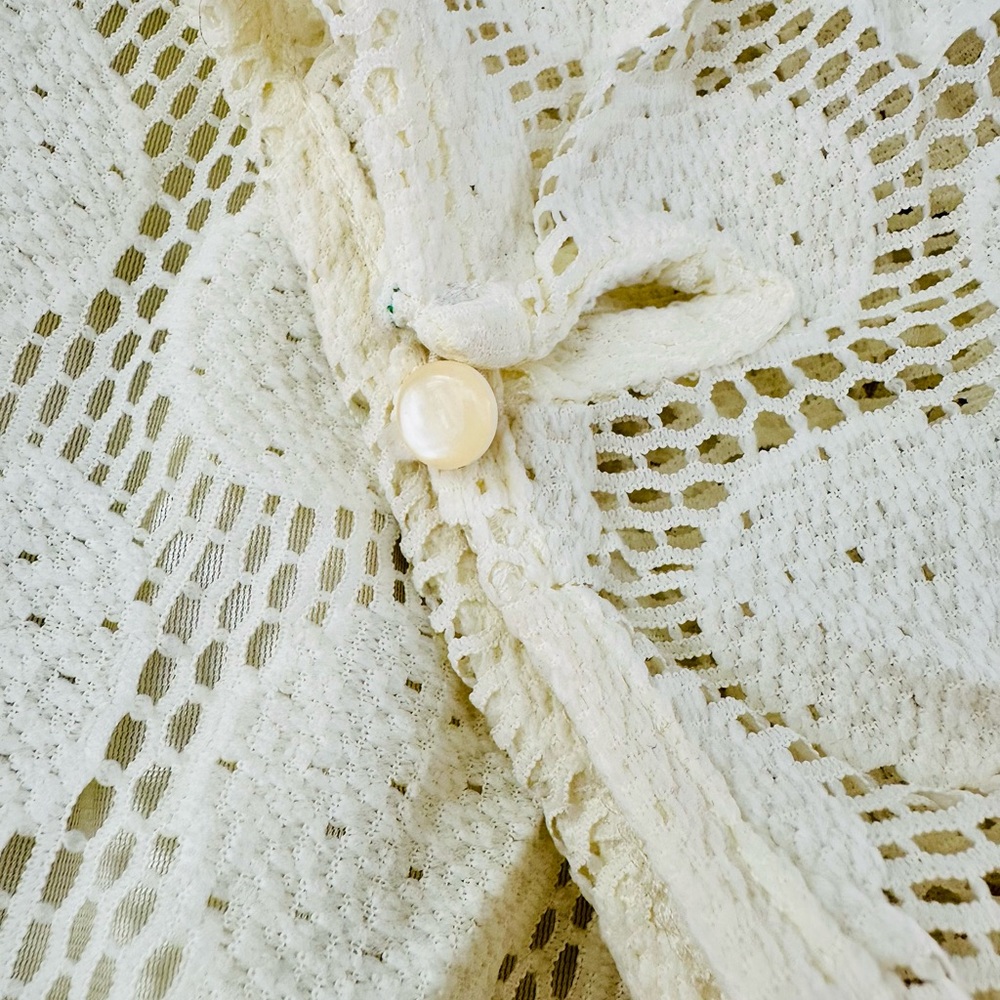Vintage crochet/60’s inspired white polka dot dress - Picture 10 of 13